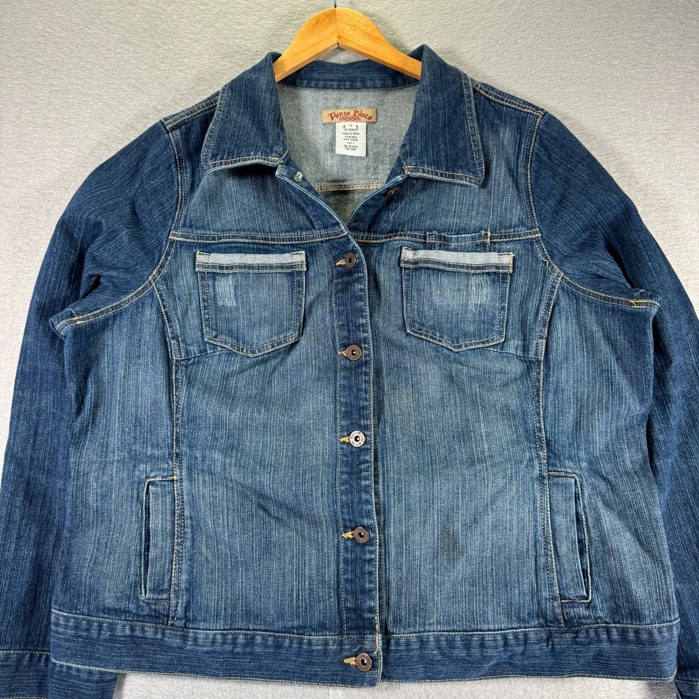 Vintage Paris Blues Denim Trucker Jacket Womens 3 Blue Medium Wash Heavyweight